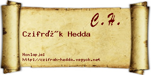 Czifrák Hedda névjegykártya